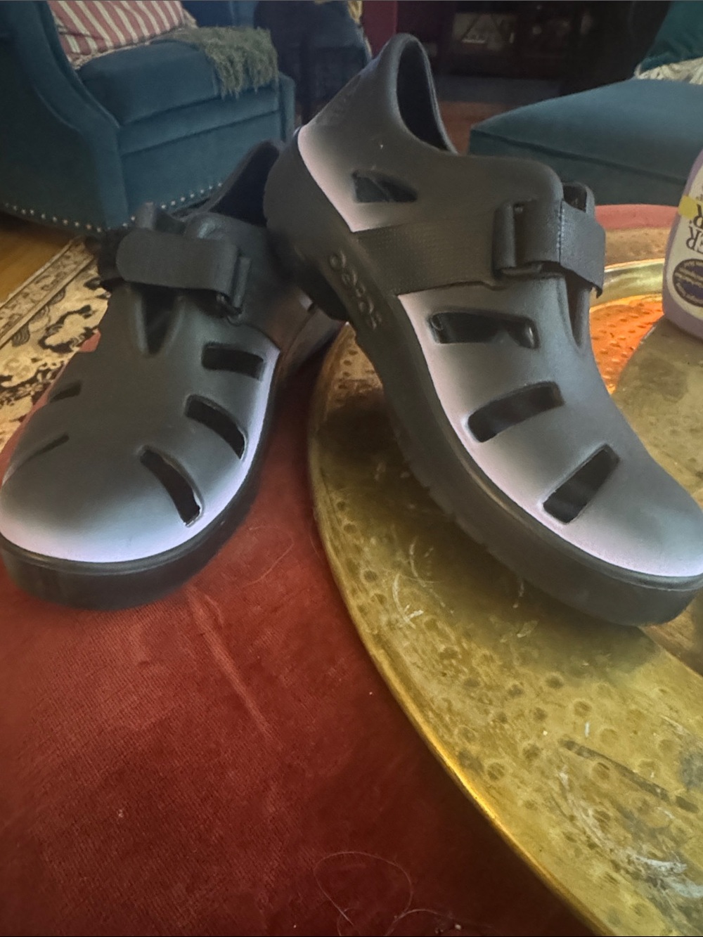 OOFOS Men's Black Athletic Slip-On Sandals